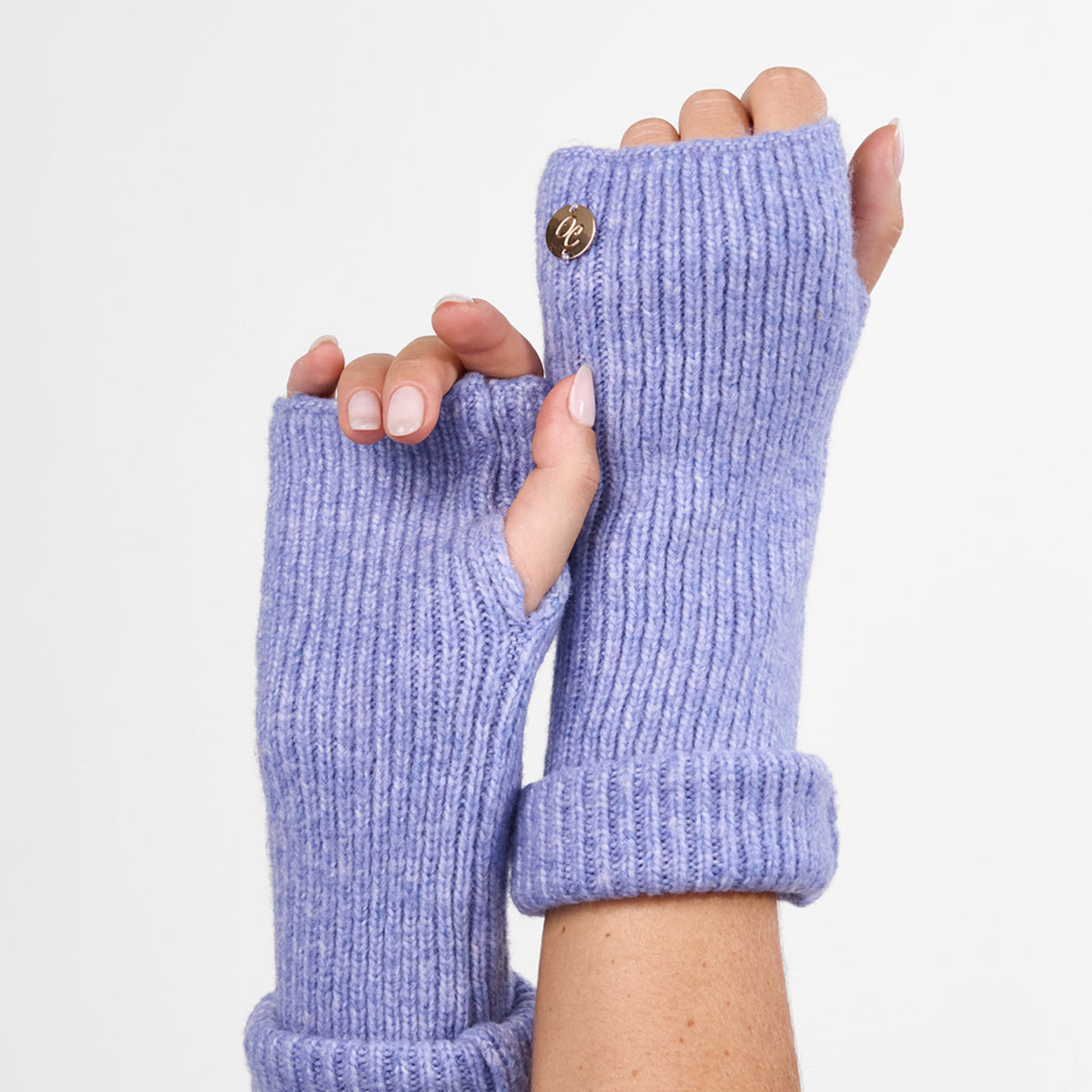 Only Curls Dusty Blue Super Soft Satin-Lined Beanie & Glove Set - Only Curls