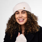 Only Curls Ivory Super Soft Satin-Lined Beanie & Glove Set - Only Curls