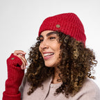 Only Curls Warm Red Super Soft Satin-Lined Beanie & Glove Set - Only Curls
