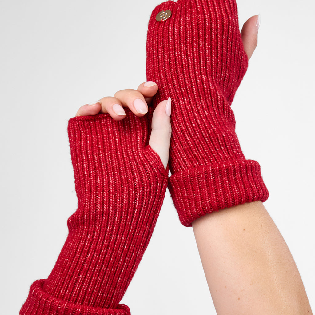 Only Curls Warm Red Super Soft Satin-Lined Beanie & Glove Set - Only Curls