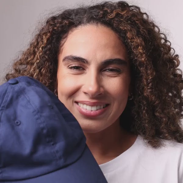 Only Curls Satin Lined Baseball Hat - Navy