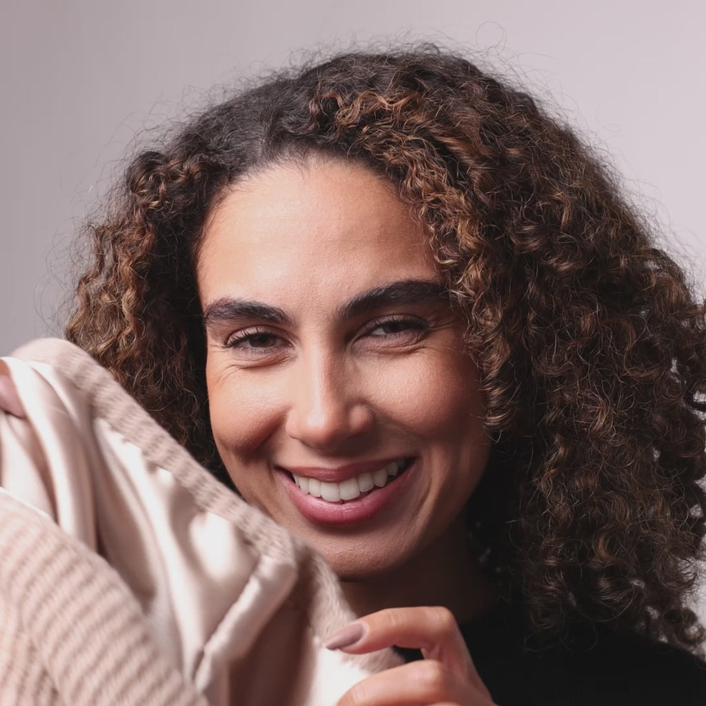 Only Curls Satin Lined Pom Beanie and Snood Set - Sadie in Black