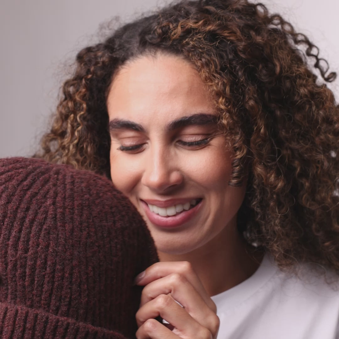 Only Curls Satin Lined Beanie - Ella in Burgundy