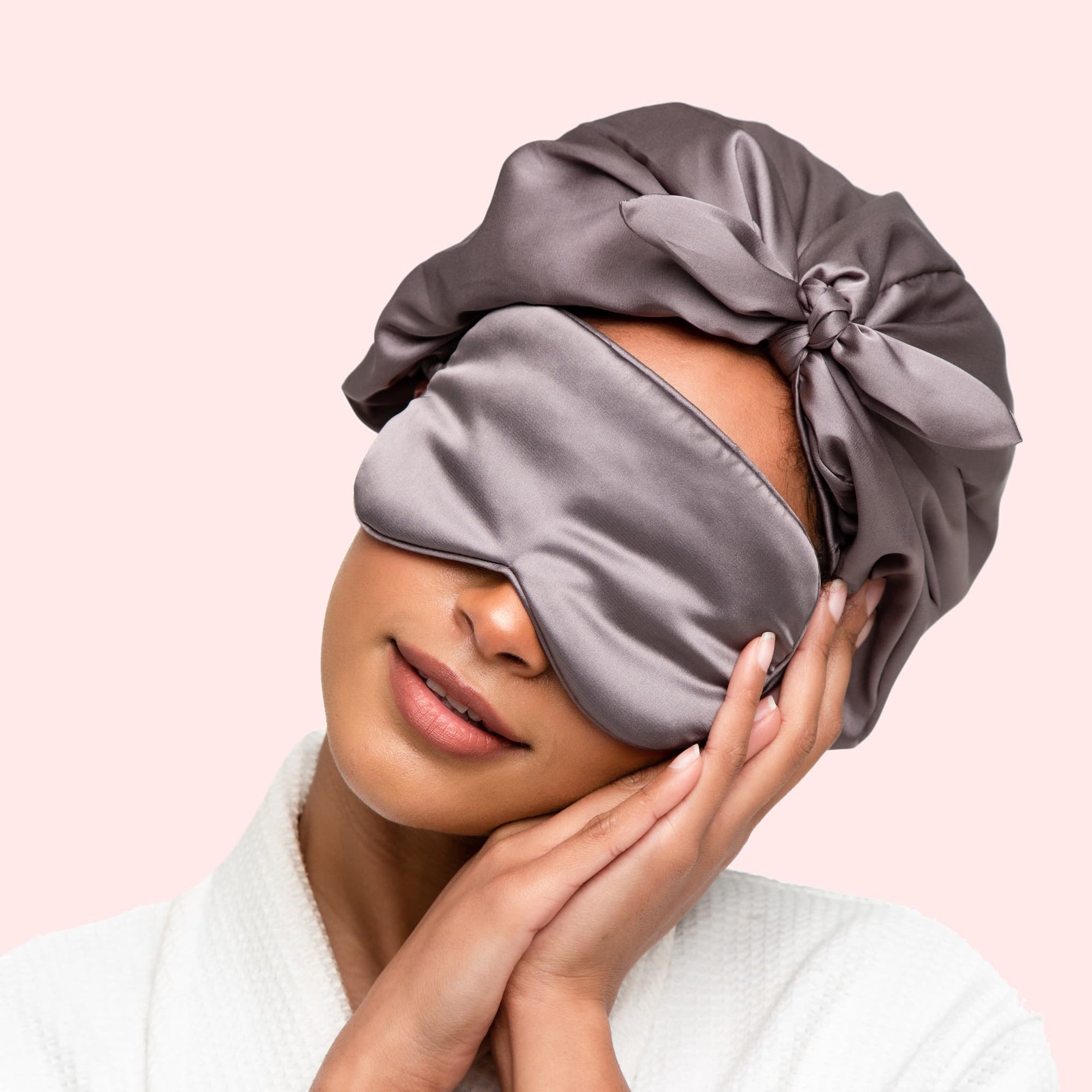 Only Curls Eye Mask and Sleep Turban Set - Slate Grey - Only Curls