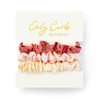 Only Curls Silk Scrunchies Multi Pack Mini - Rose - Only Curls