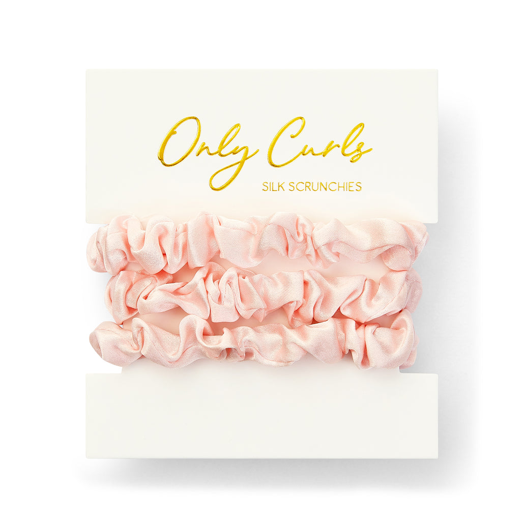 Only Curls Silk Scrunchies Pink - Mini