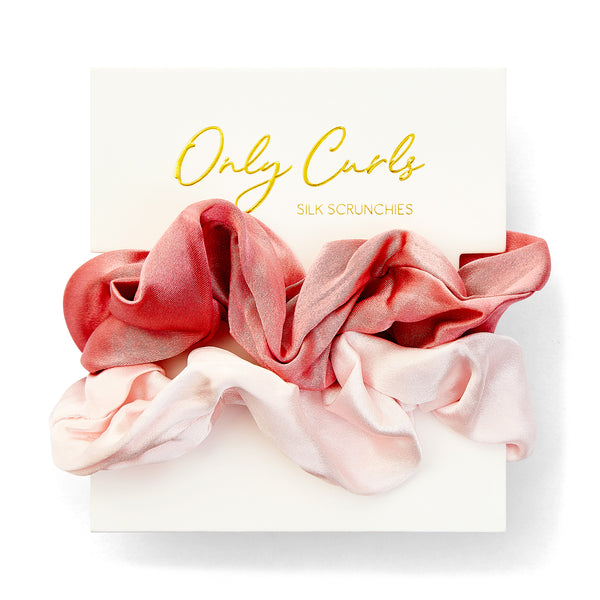 Only Curls Silk Scrunchies Multi Pack - Rose