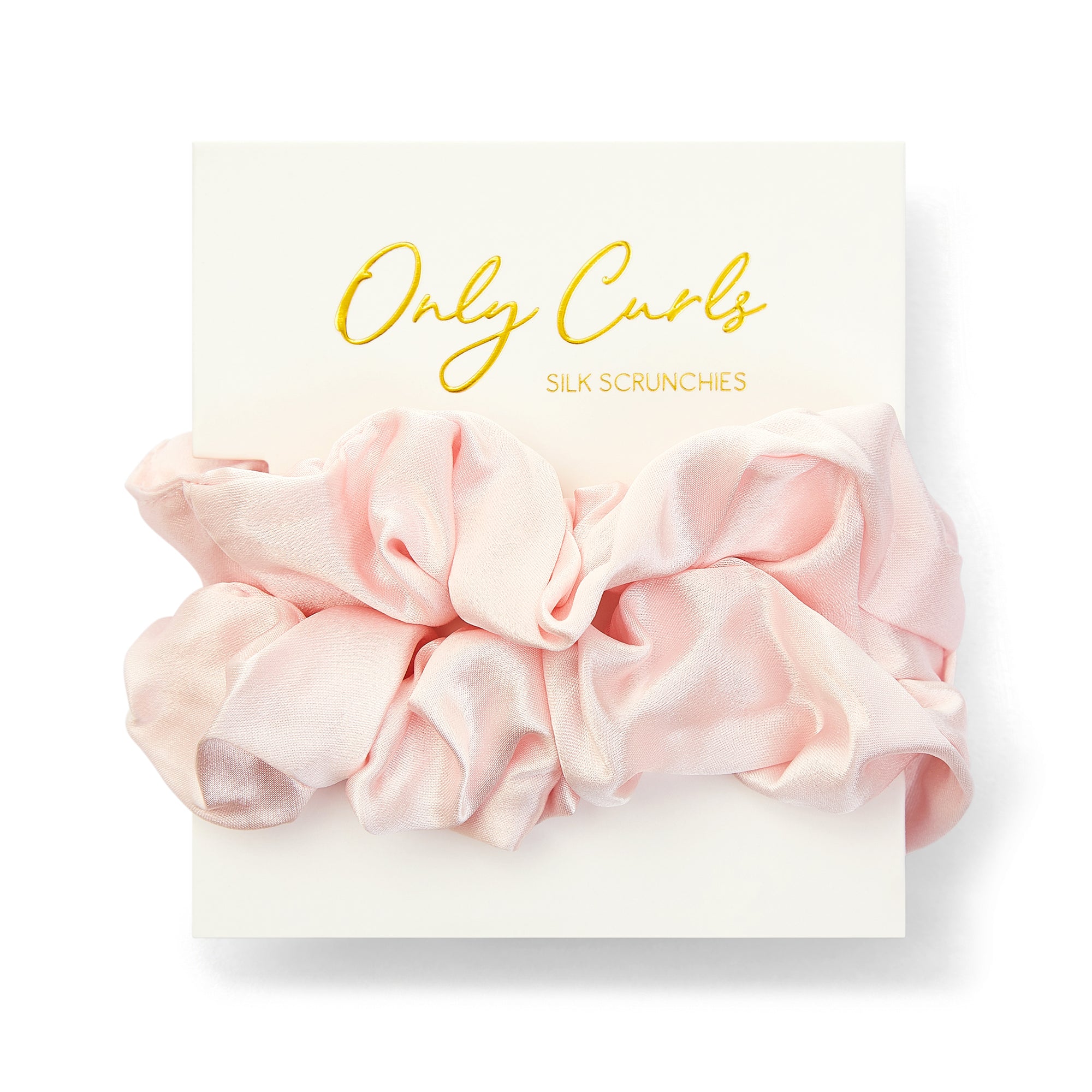 Only Curls Silk Scrunchies Pink - Only Curls