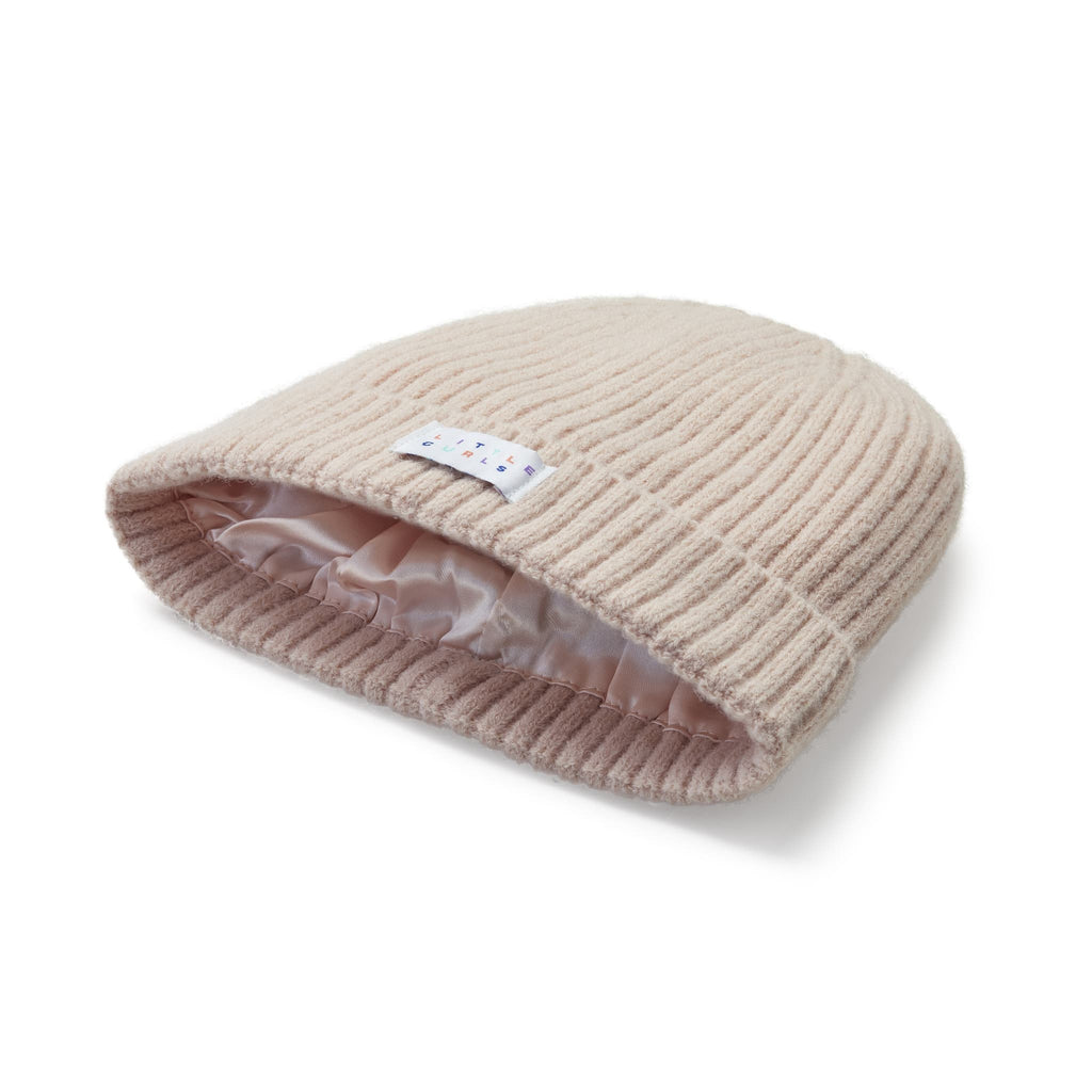 Little Curls Satin Lined Lightweight Beanie Hat - Dusty Pink - Only Curls