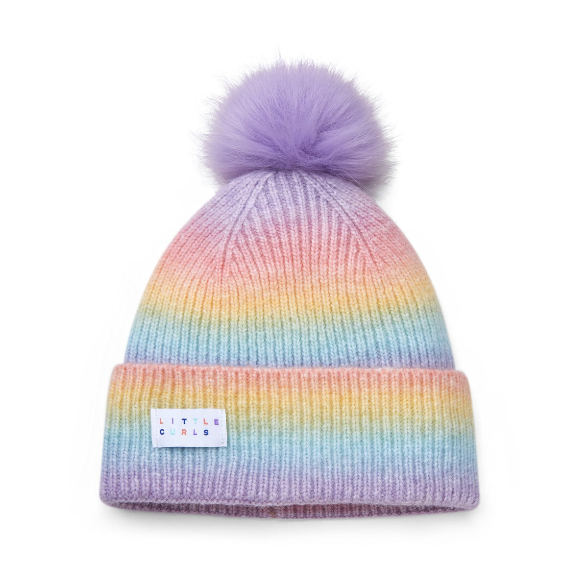 Colorful Knit Pom-Pom Beanie for Kids Kids Suzie Colorful Pom Winter Hat – Turtle Fur® main image 2