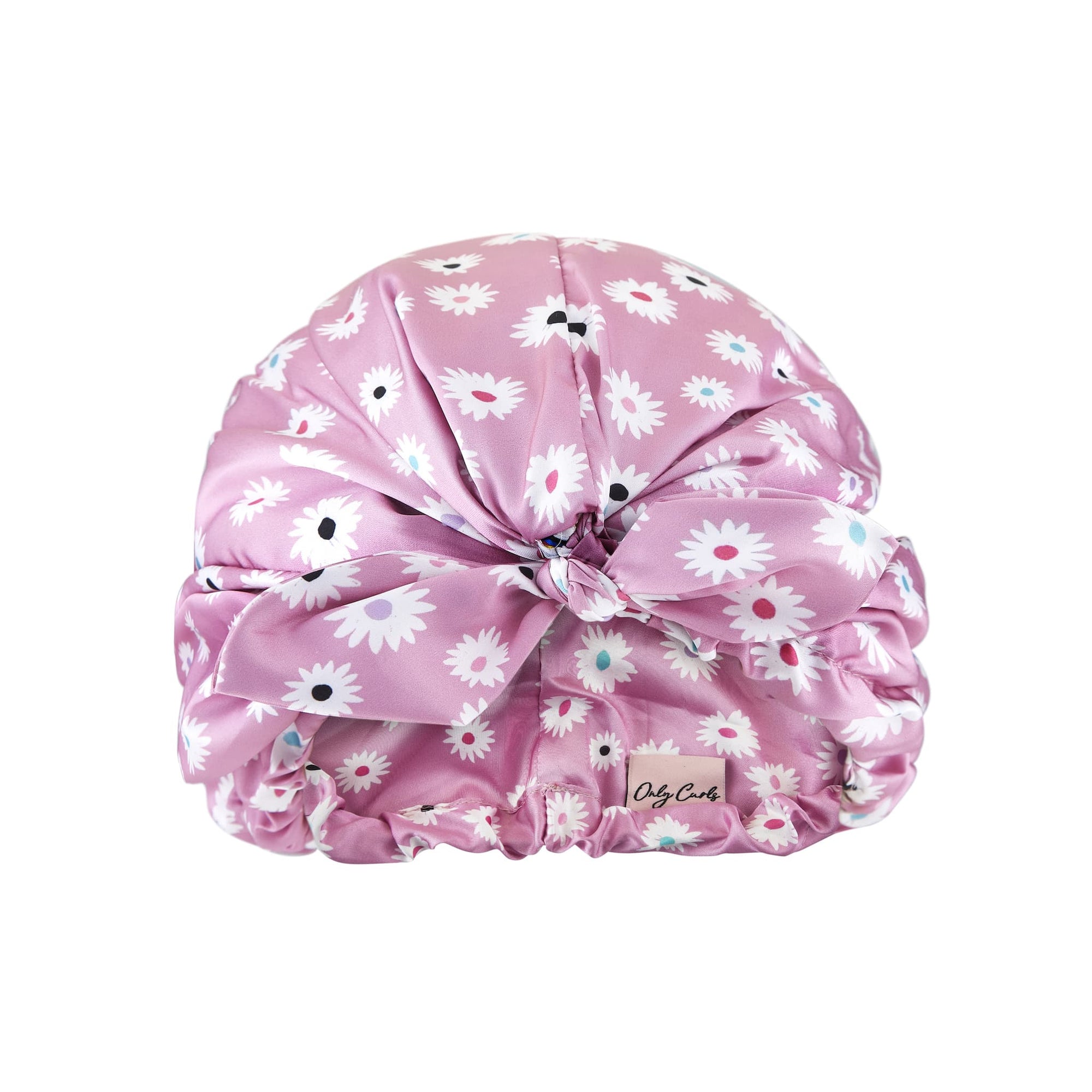 Only Curls Satin Sleep Turban - Dusty Pink Daisy - Only Curls