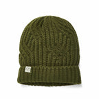 Only Curls Satin Lined Knitted Beanie Hat - Olive - Only Curls