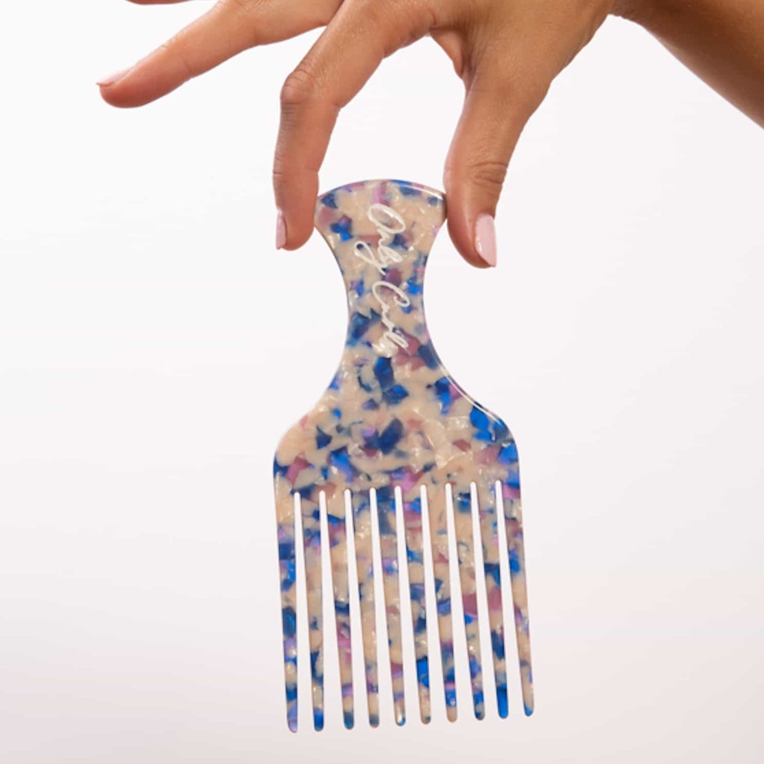 XO CURLS Entwirr-Kamm Für Lockiges Haar – Breite Zähne, Mit Haken, Aus Recyceltem Kunststoff, Blau