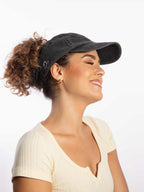 Only Curls Satin Lined Baseball Hat (with open back) - Washed Grey - Only Curls