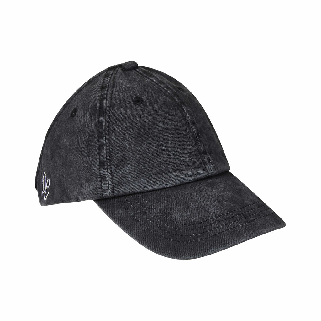Hat Only Line Only Curls Satin Lined Baseball Hat (with open back) - Washed Grey