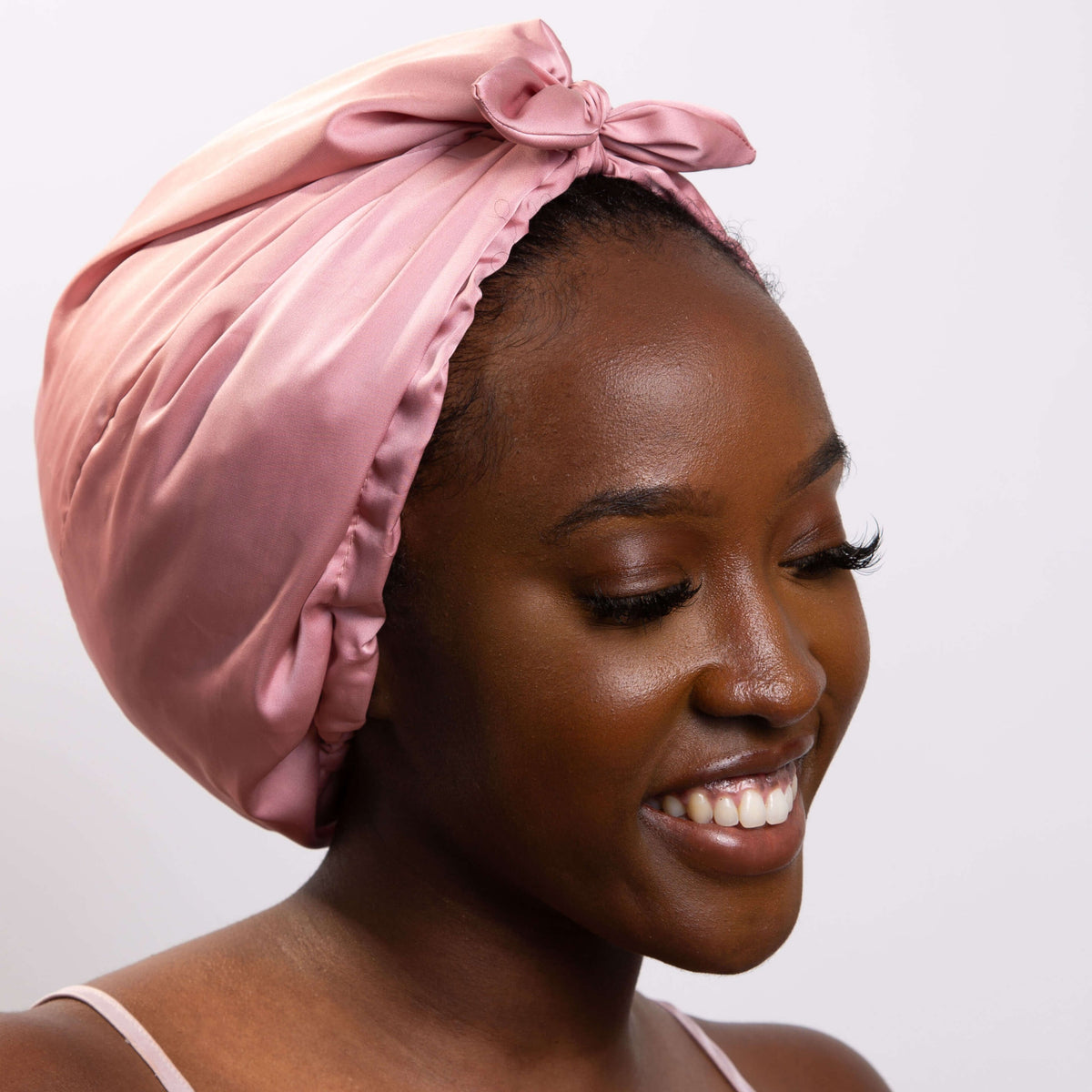 Only Curls Satin Sleep Turban - Dusty Rose - Only Curls