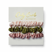 Only Curls Silk Scrunchies (Mini) - Pinks and Olive