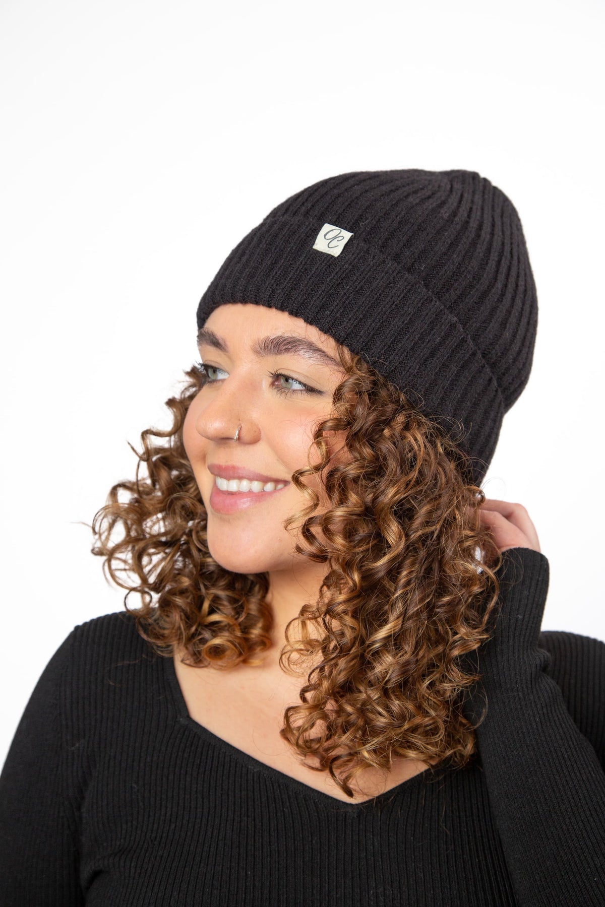 Only Curls Satin Lined Spring Beanie Hat - Charcoal - Only Curls