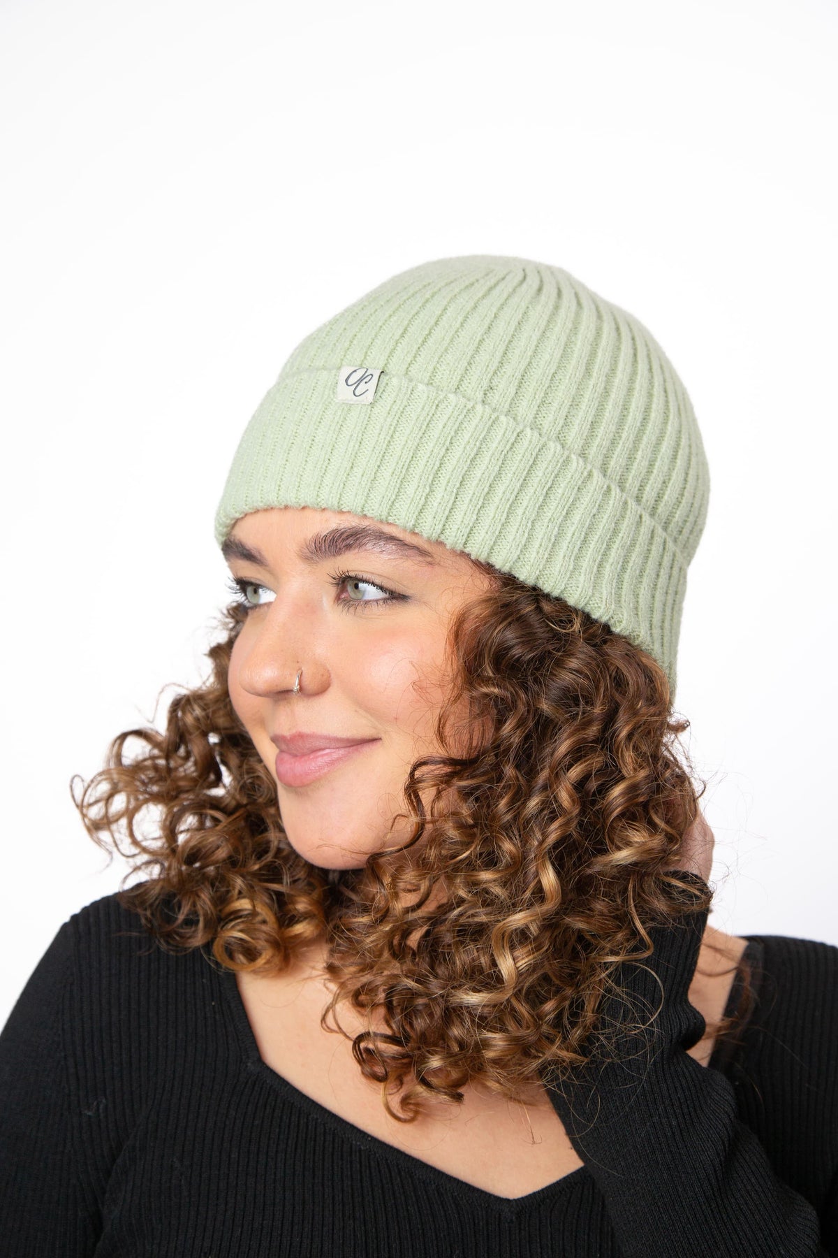 Only Curls Satin Lined Spring Beanie Hat - Mint - Only Curls