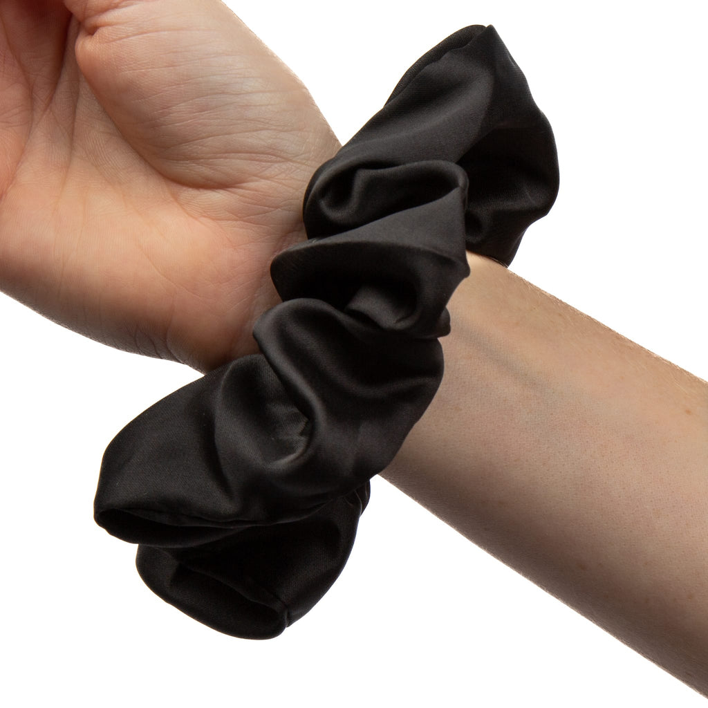 Only Curls Satin Scrunchie - Black - Only Curls