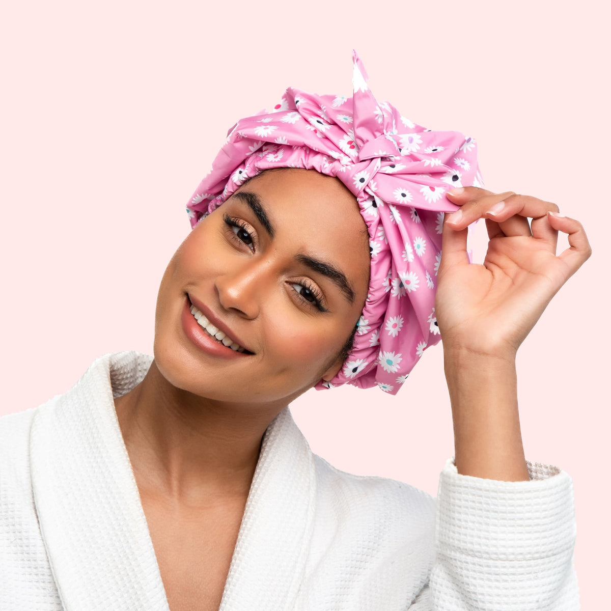 Only Curls Shower Cap - Dusty Pink Daisy - Only Curls