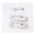 Only Curls White Shimmer Crocodile Hair Clips - Only Curls